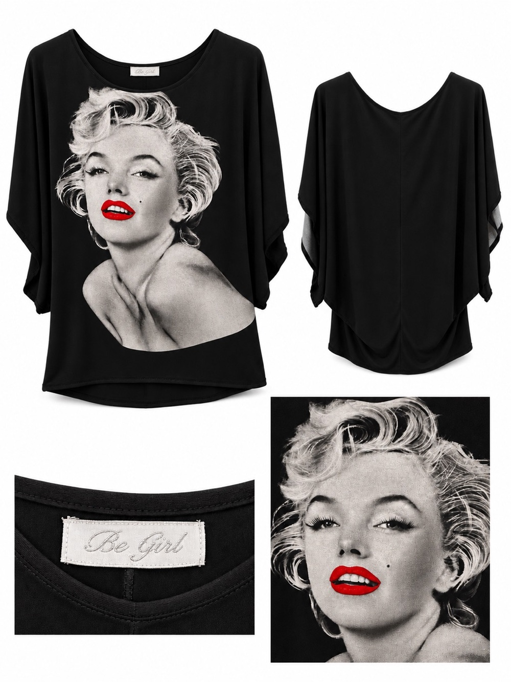 Marilyn Monroe Vintage Pop Art Blouse – Rare European Statement Top M–XL